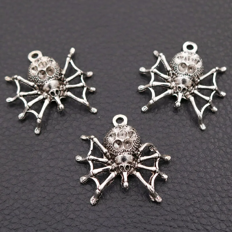 8pcs Spider Pendant, Black Widow Spider Charms, 30 * 27mm Poison Spider Kings Charms, 3D Insect Charms,A2089