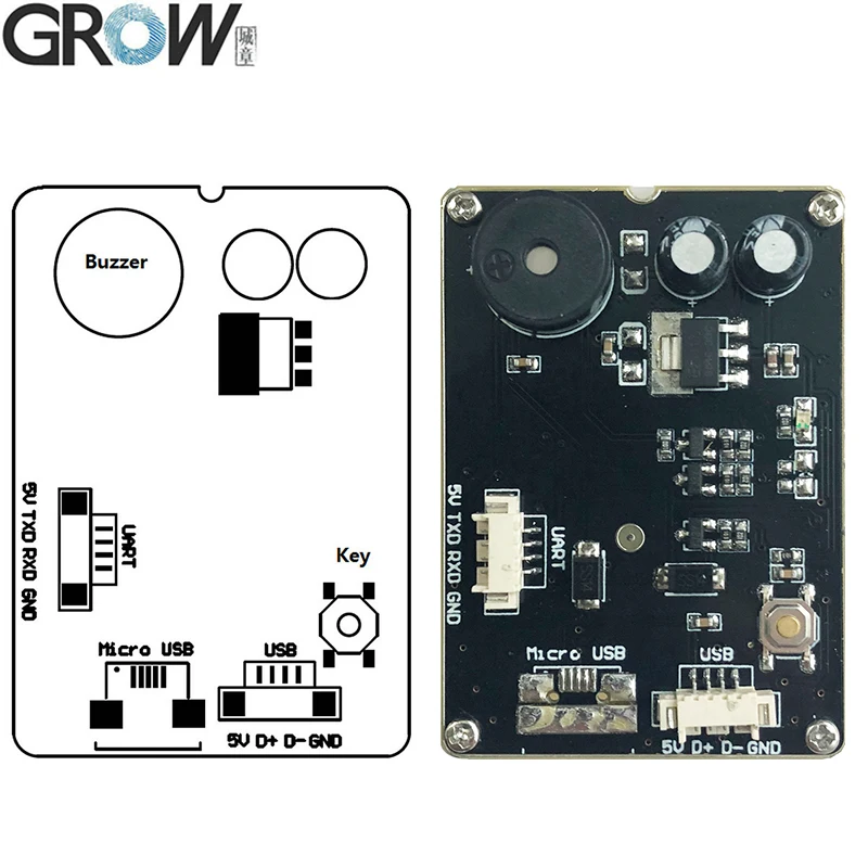 GROW GM72 Cheap New Design USB/TTL232 Interface 1D/2D/QR Android Barcode Scanner Reader Module For Bus