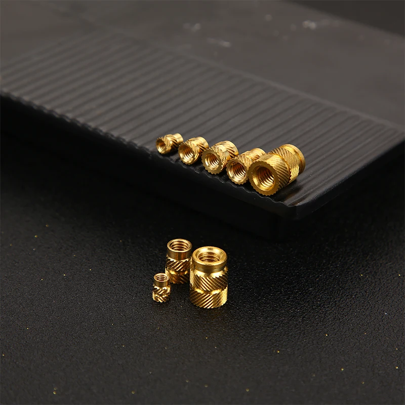 Brass Hot-melt Inlaid Nut Set Heat-formed Copper Thread Inlaid Nut Set SL Double Twill Knurled Injection Molded Brass Nut Set