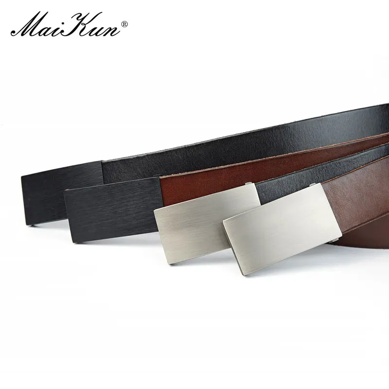 Maikun Genuine Leather Belt Men\'s Luxury Brand Handmade Vintage Pure Cowskin Casual Pin Buckle Youth Belts