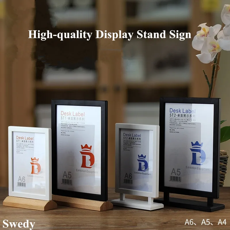 A5 148x210mm Double Side Plastic Sign Holder Display Stand Table Restaurant Menu Paper Card Holder Picture Photo Frame