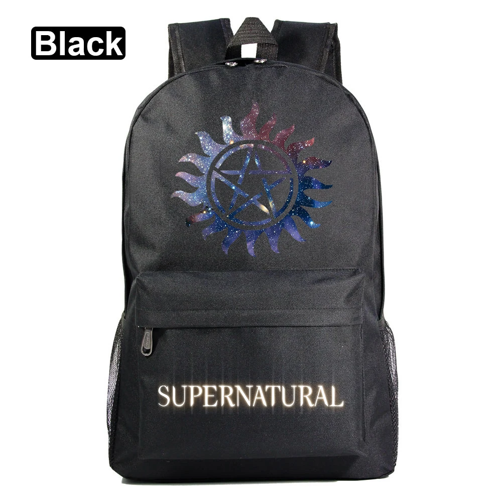 Supernatural Backpack Student Boys Girls School Bag Rucksack Travel Pack Laptop Bag Big Strong Mochila