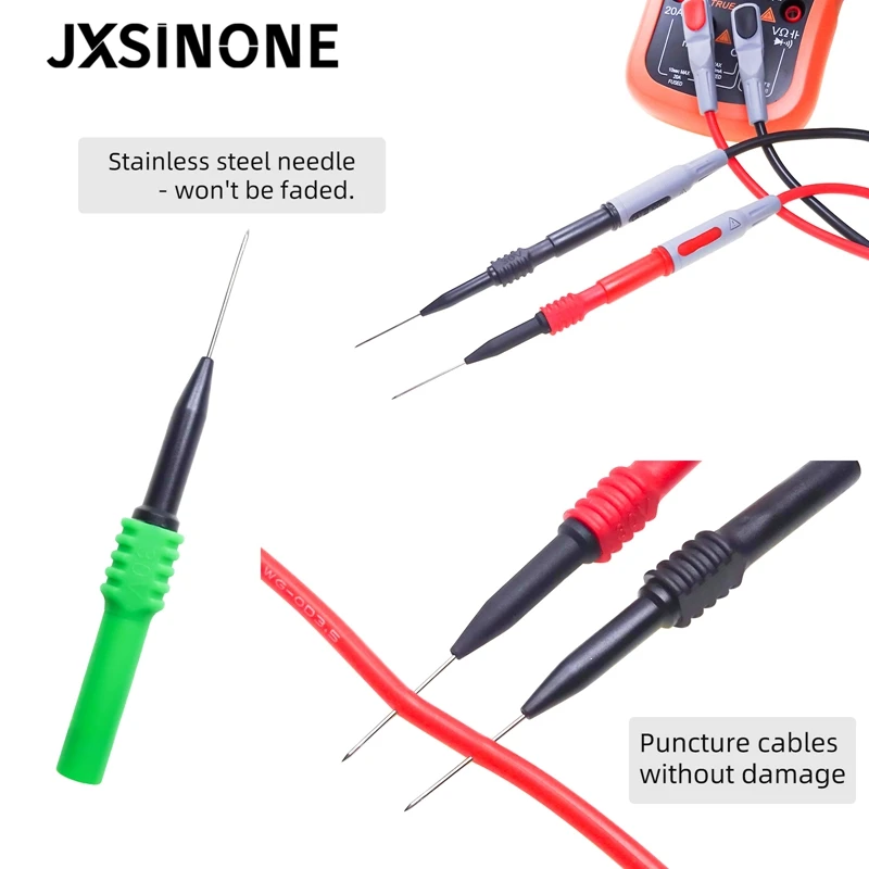 JXSINONE P30009 5PCS ฉนวนกันความร้อนเจาะ Probes, Automotive Diagnostic Test ซ่อมเครื่องมือเข็ม,กลับ Probe Kit