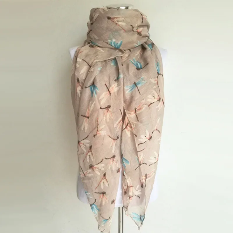 New arrival fashion animal print dragonfly scarf for women ladies scarves Pashmina women scarves