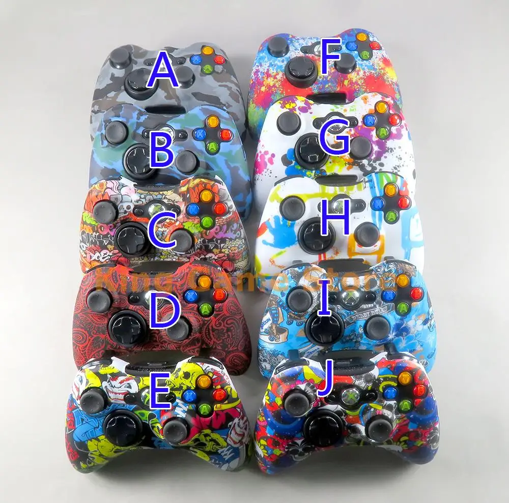 30pcs Water Transfer การพิมพ์นุ่มป้องกันผิวสําหรับ Xbox 360 Controller ซิลิโคนสําหรับ Xbox 360 Gamepad อุปกรณ์เสริม
