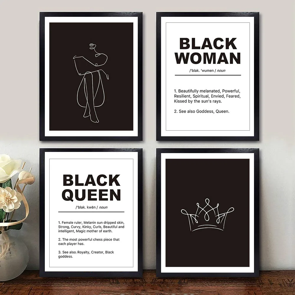 Abstract Line Woman Poster HD Print Canvas Painting Words English Inspirational Quotes Home Room Decoration Pictures