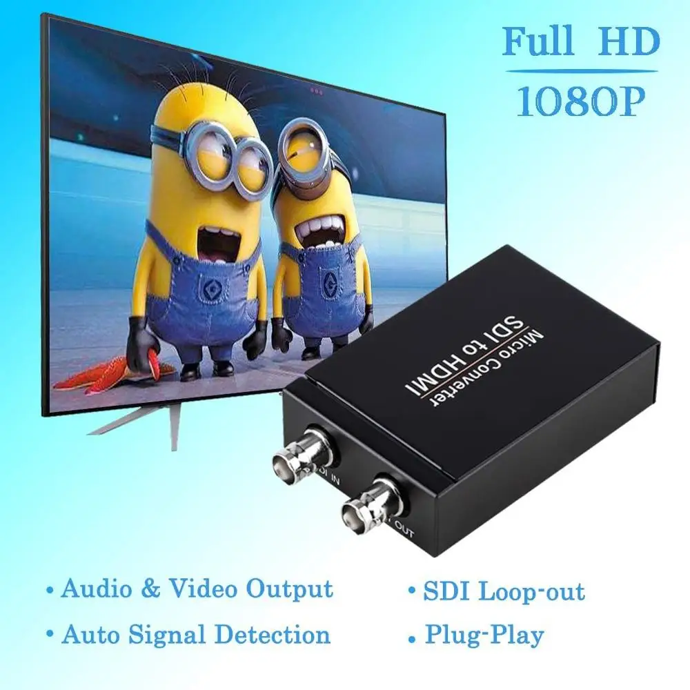 HD-SDI SD-SDI HDMI 변환기 SDI HDMI 오디오 De 임베더 지원 자동 포맷 감지 및 스테레오 오디오