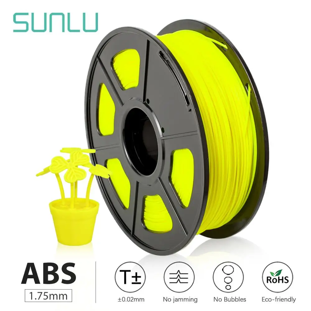 SUNLU Excellent impact strength abrasion performance abs Materials abs material price 3d printer filament 3d filament 1.75mm