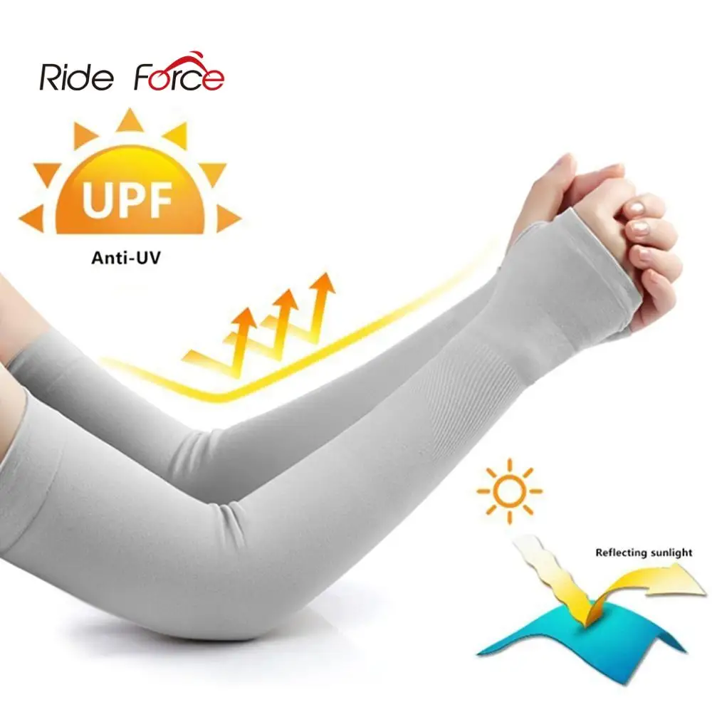 Ice Fabric Cycling Sleeves for Arm Warmers Women Men UV Sun Protection Cover Running Driving Basketball Sports Sleeve