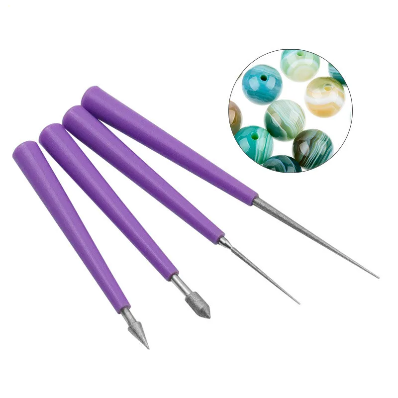 4Pcs Diamond Pearl Glass Bead aleser Burr Beading Hole Enlarger Tool Set strumenti per la lavorazione di gioielli fai da te