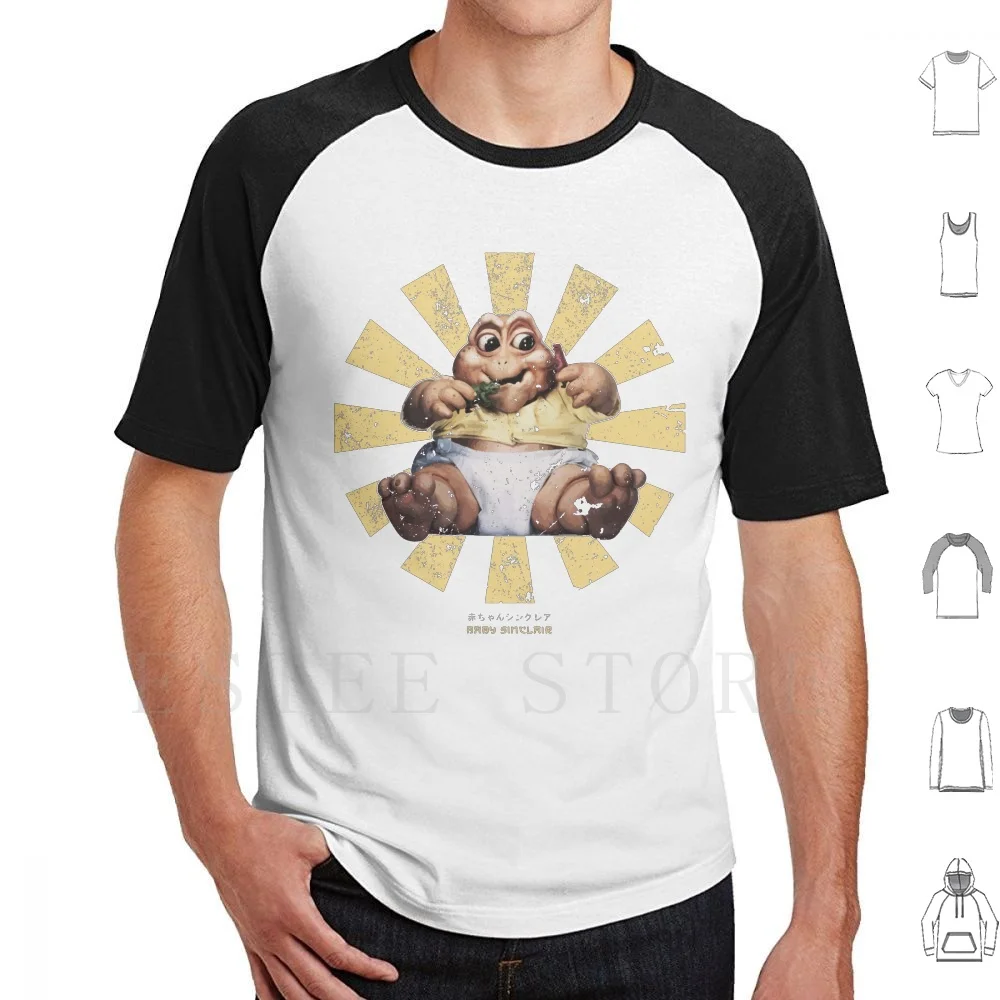 Baby Retro Japanese The Dinosaurs T Shirt DIY Big Size 100% Cotton Family Sitcom 90s Baby Charlene Earl Robbie Fran Im The Baby
