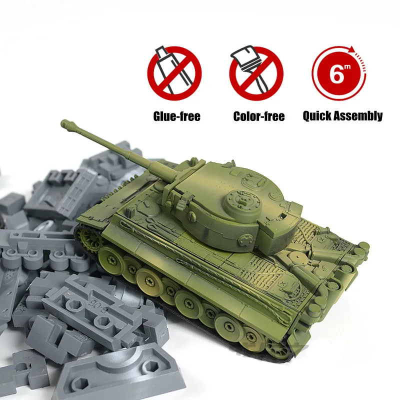 1/72 WW II Germany Tiger Tank Model Panther Assembly Panzer Model World of Tanks Assembling Military Toy