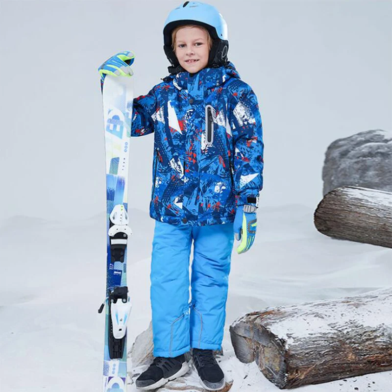 

Goexplore Ski suits for kids waterproof outdoor jumpsuit girls boys snowboard jacket Skiing overall -30 Degree Snow Suit