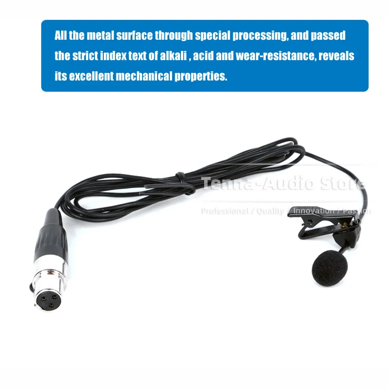 TA3F ميني XLR 3 دبابيس ربط مشبك على ميكروفون Lavalier ل AKG PT40 PT45 PT60 PT4500 DPT700 نظام لاسلكي ميكروفون Bodypack