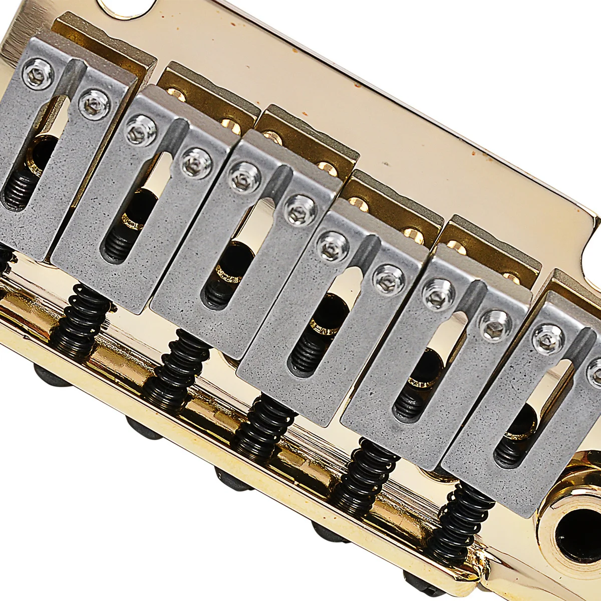 Musiclily Pro 54mm 2-Point Style Guitar Tremolo Bridge with Stainless Steel Saddles Full Steel Block for Japan Import ST,Gold