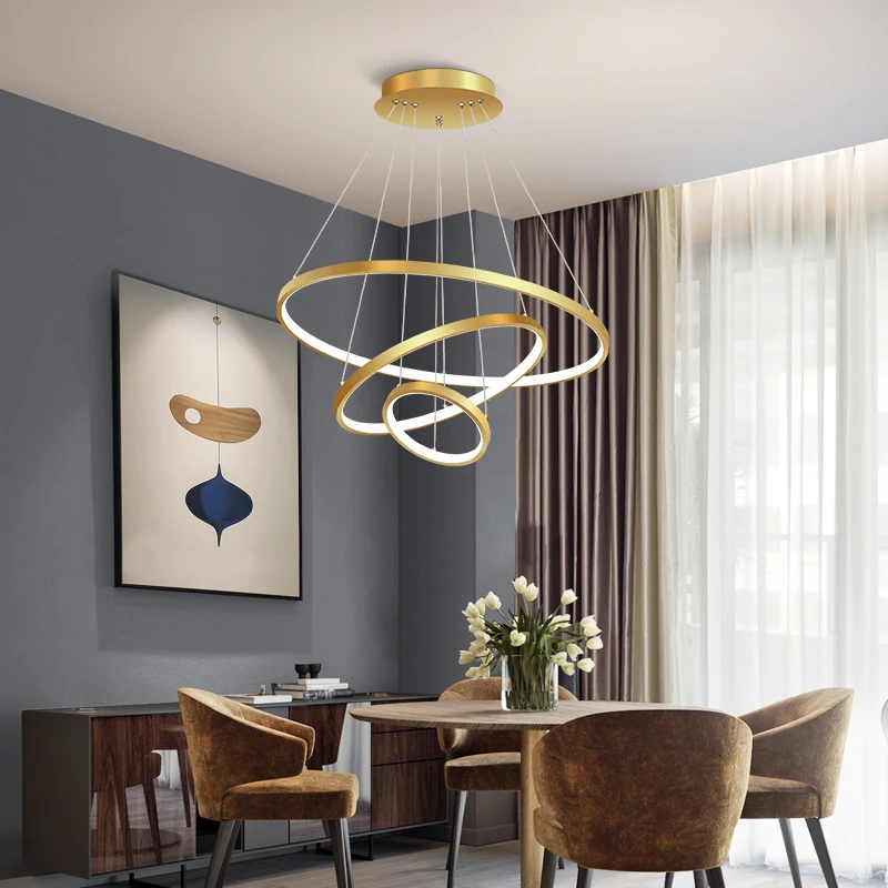 luminaria pendente moderna para sala de estar sala de jantar circulo iluminacao acrilico aluminio led fixacao de suspensao 01