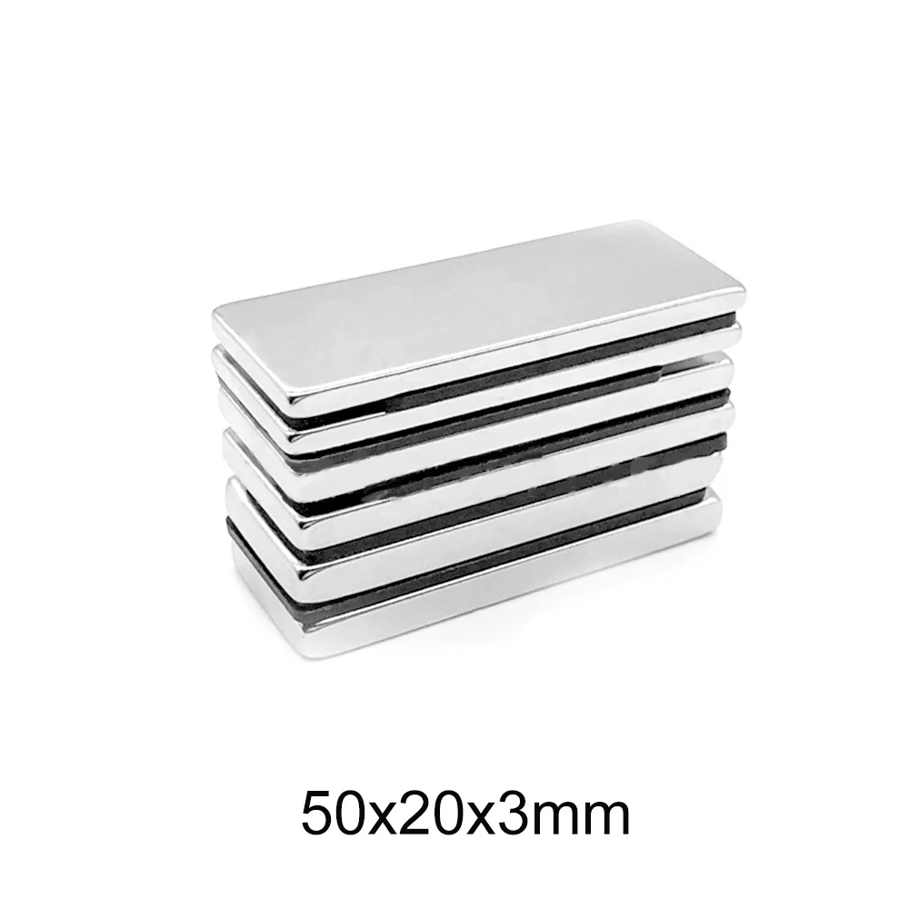 

2~20PCS 50x20x3 Strong Neodymium Magnet 50mm x 20mm Magnetizing Permanent Magnet50x20x3mm Block powerful Magnet 50*30*3 mm