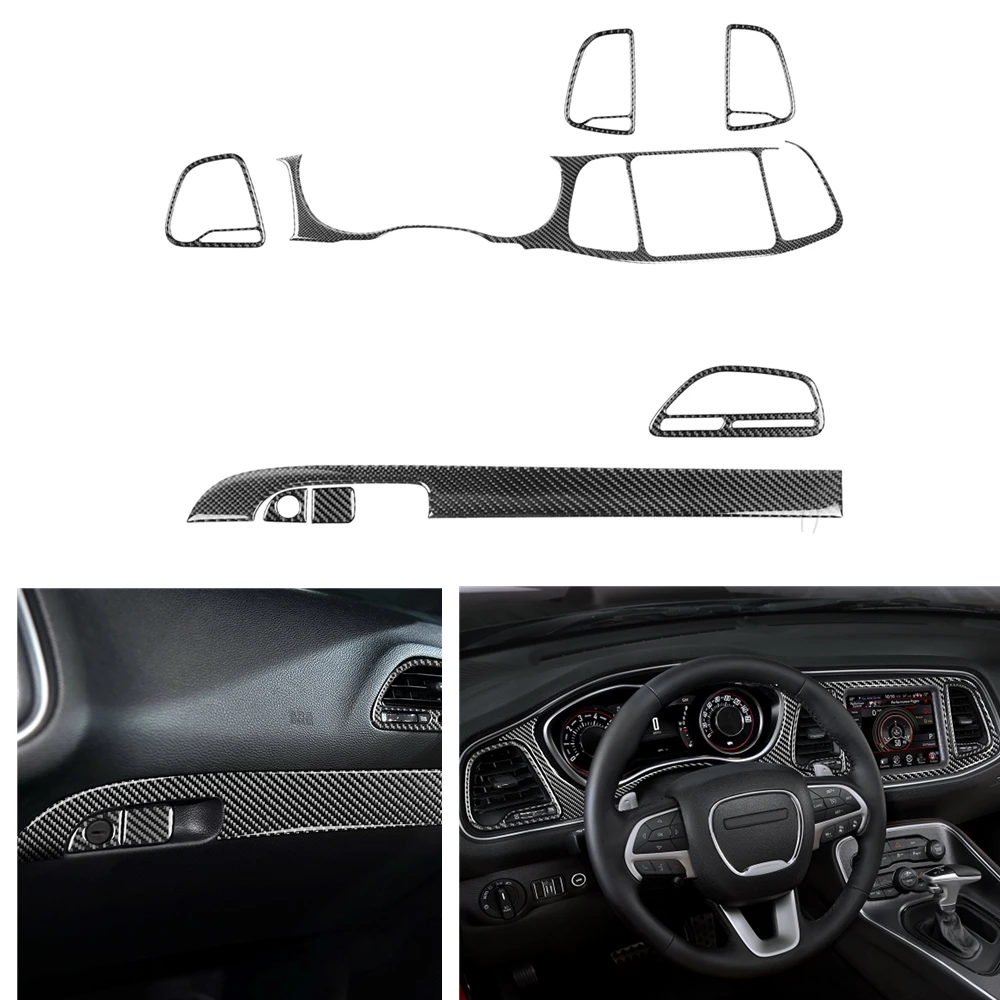 

Navigation Panel Cover Trim For Dodge Challenger 2015-2023 Interior Carbon Fiber Car Center Console Dash Dashboard Frame Sticker