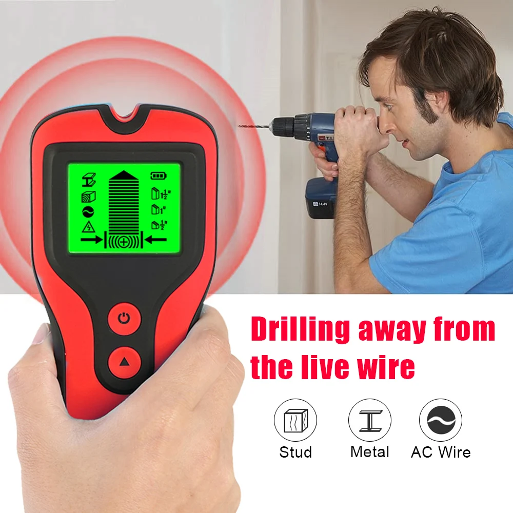 Stud AC Live Wires Cable Detector Wall Tester Multifunctional Electric Box Finder Measuring Instrument 3 In 1 Wall Metal Scanner