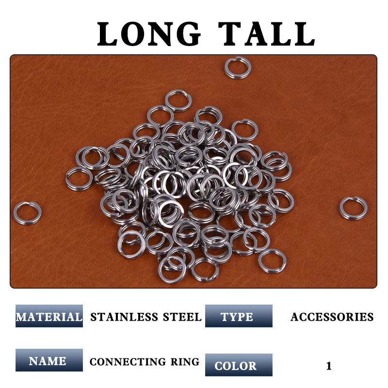 Aorace 50/100Pcs Angeln Ringe Edelstahl Split Ringe Stärken Solide Ring Köder Verbindungsring Angeln Zubehör – Detail 7