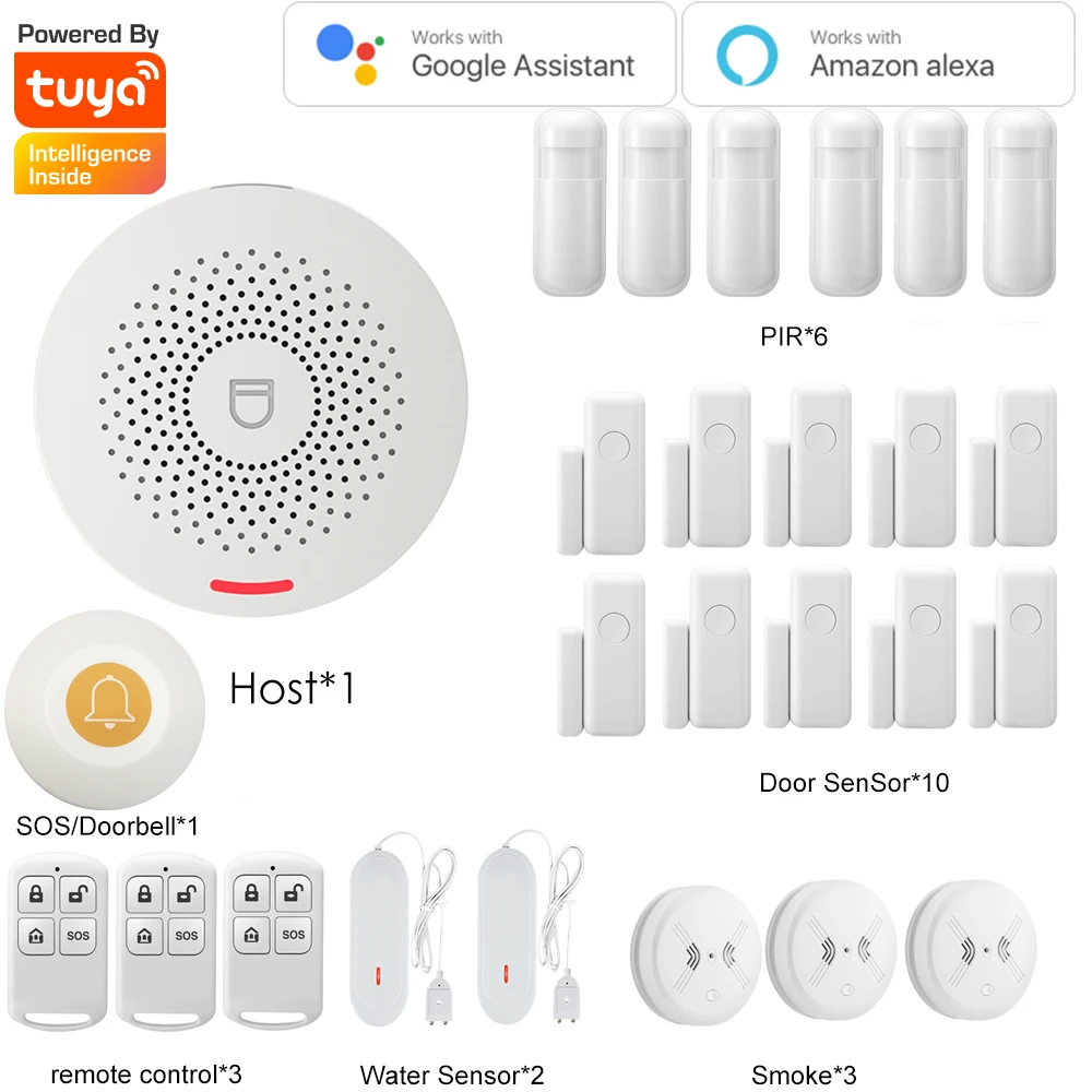 Tuya Smart Home Security Alarm System Hub Kit ,Host with sound function, support Google and Alexa Smar Life App