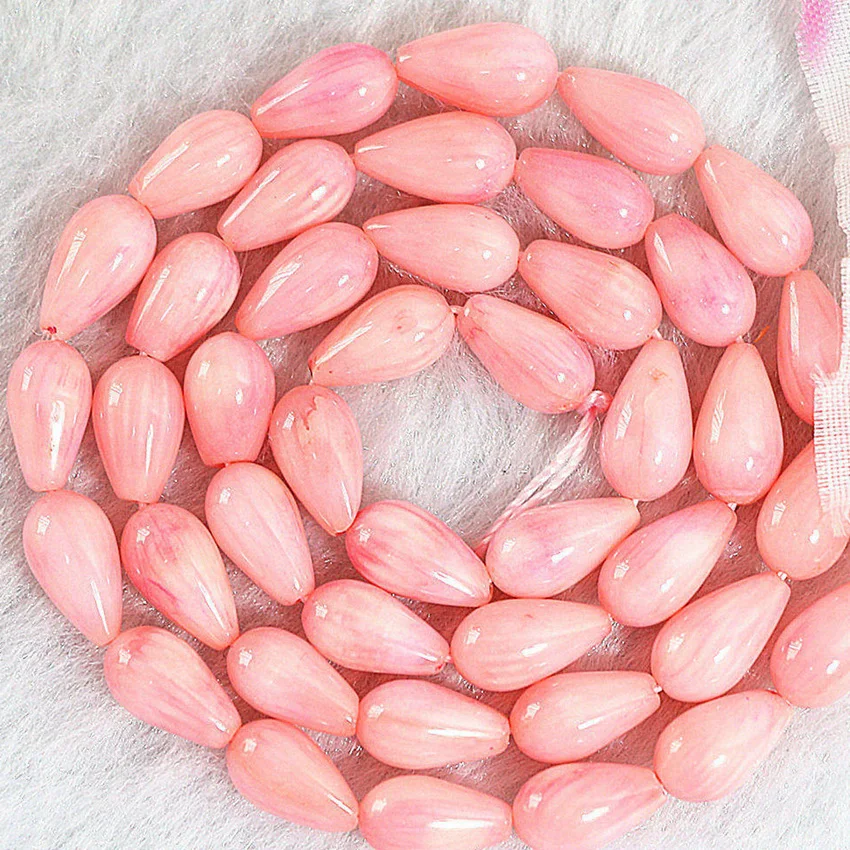 Fashion 3 colors natural red coral waterdrop 5x9mm teardrop loose beads jewelry making spacers accessories finding 15 inch B655