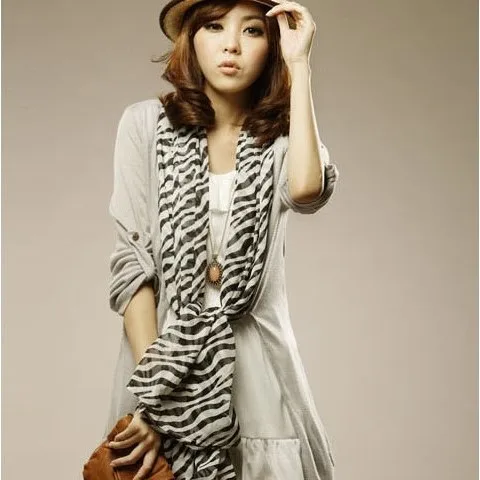 Brand New Autumn And Winter Fashion Women Long Chiffon Scarves Leopard Print Shawl All-match Lady Soft Scarf