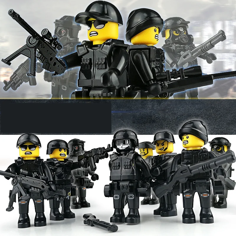 SWAT Building Blocks Model Accessory Compatible Assembly Cartoon Mini Action Figures Bricks military Set Children Gifts