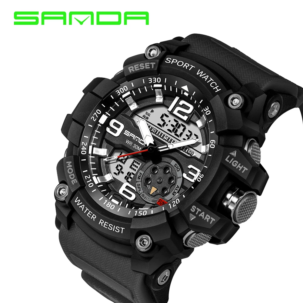 Sanda Sport Watch Men 2020 Clock Male Led Digital Quartz Wrist Watches Men\'s Top Brand Luxury Digital-watch Waterproof Relogio