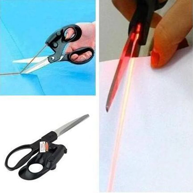 Professional Laser Guided Scissors For Fabric Sewing Cut Sewing Cut Straight Fast Home Crafts Wrapping Scissors DIY Supplies