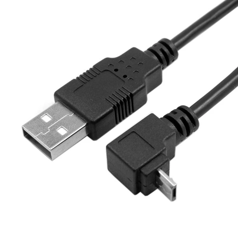 Bend UP 90-Degree Micro USB Male Connector to USB Data Charging Cable for Mobile Phone and Tablet Driving Recorder