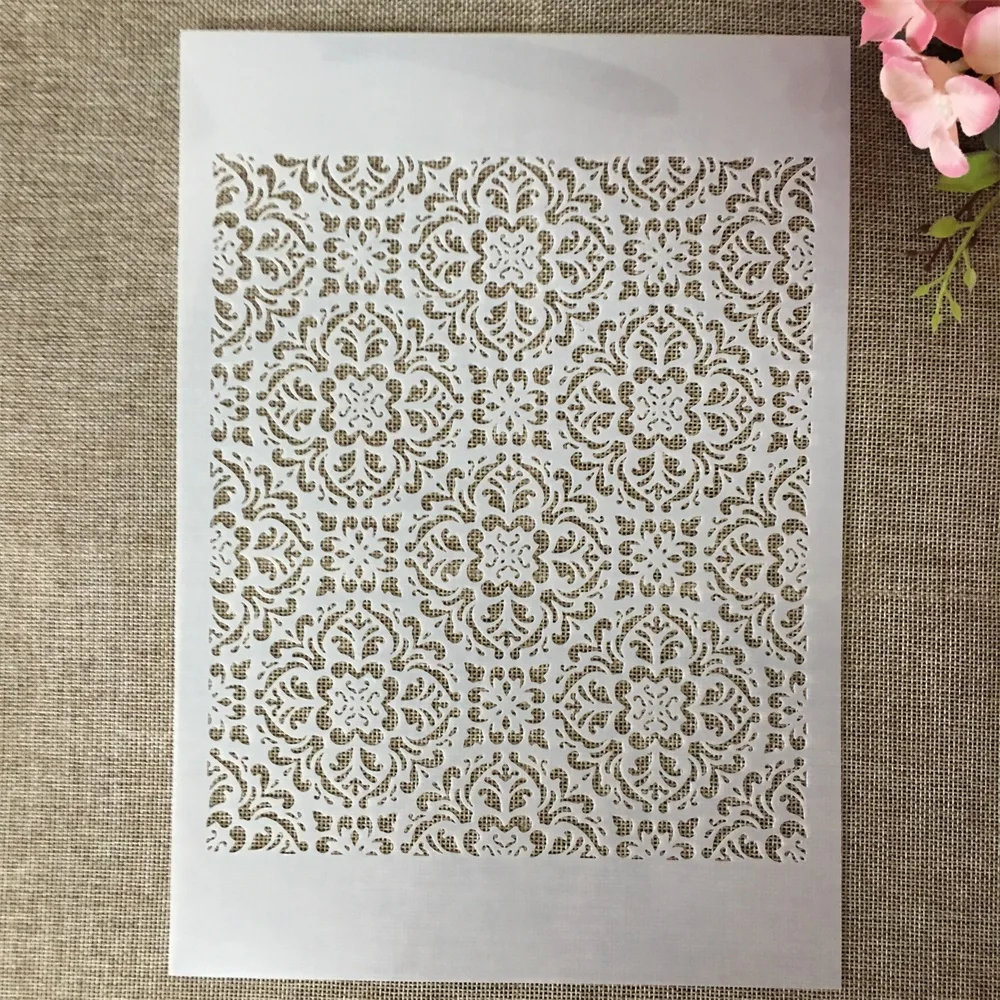 A4 29cm Geometry Texture DIY Layering Stencils Wall Painting Scrapbook Coloring Embossing Album Decorative Template
