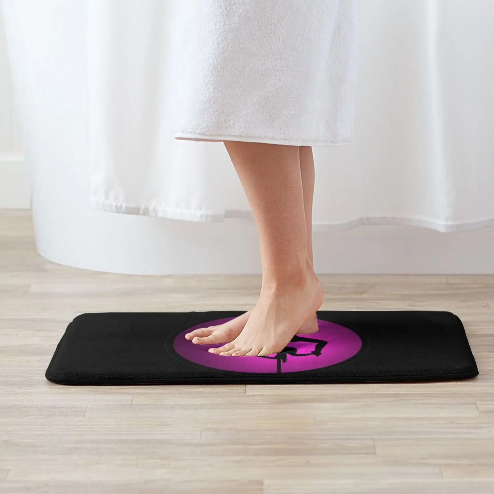 Pole Fitness Dancer Carpet Mat Rug Cushion Soft Non-Slip Pole Dance Dancer Fitness Fit Workout Pink Girl Woman Silhouette