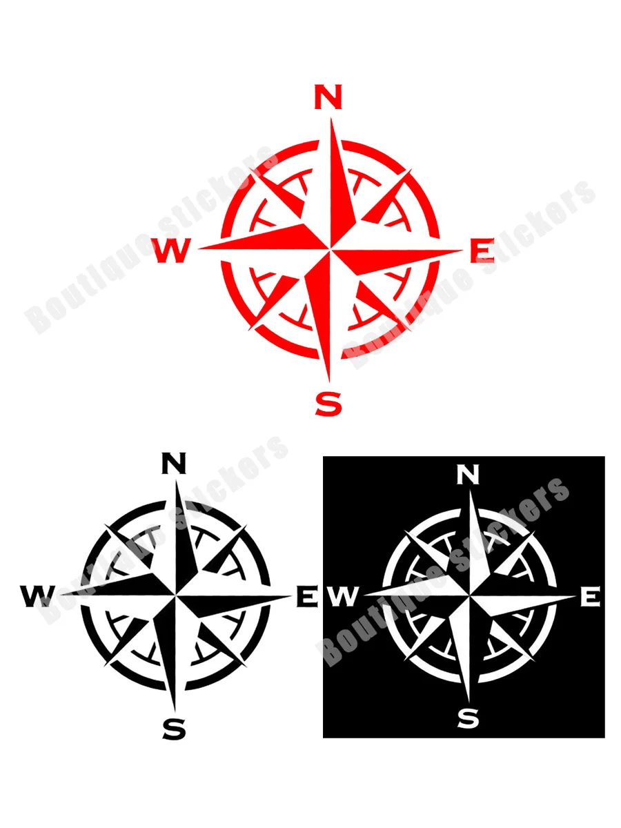 Compass Rose Sticker Die Cut Vinyl Windrose Nautical Chart North South East Practical Decal Hot Sale High Quality Waterproof
