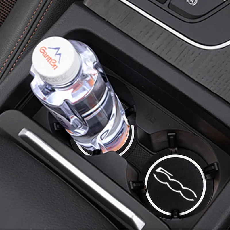 2pcs Car Coaster Auto Water Cup Slot Decorate Accessories Case For 500 Stilo Palio Bravo Doblo Styling