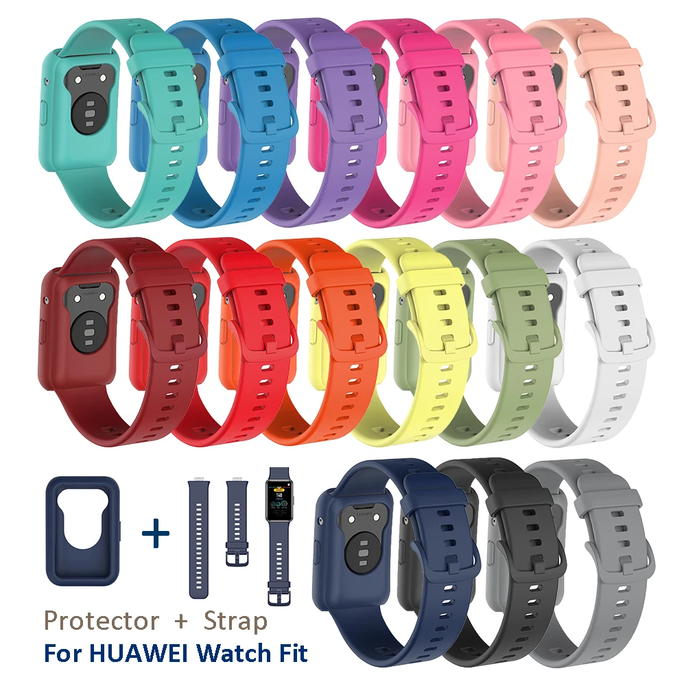 Silikon band für Huawei Uhr fit Smart Armband Armband Ersatz zubehör für Huawei Fit Riemens chutz Abdeckung Correa