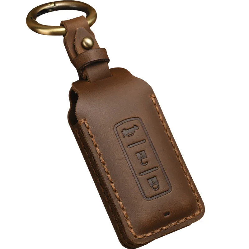 

Кожаный чехол для автомобильного ключа чехол для ключа для Mitsubishi Outlander Lancer 10 Pajero Sport EX ASX RVR Colt Grandis L200