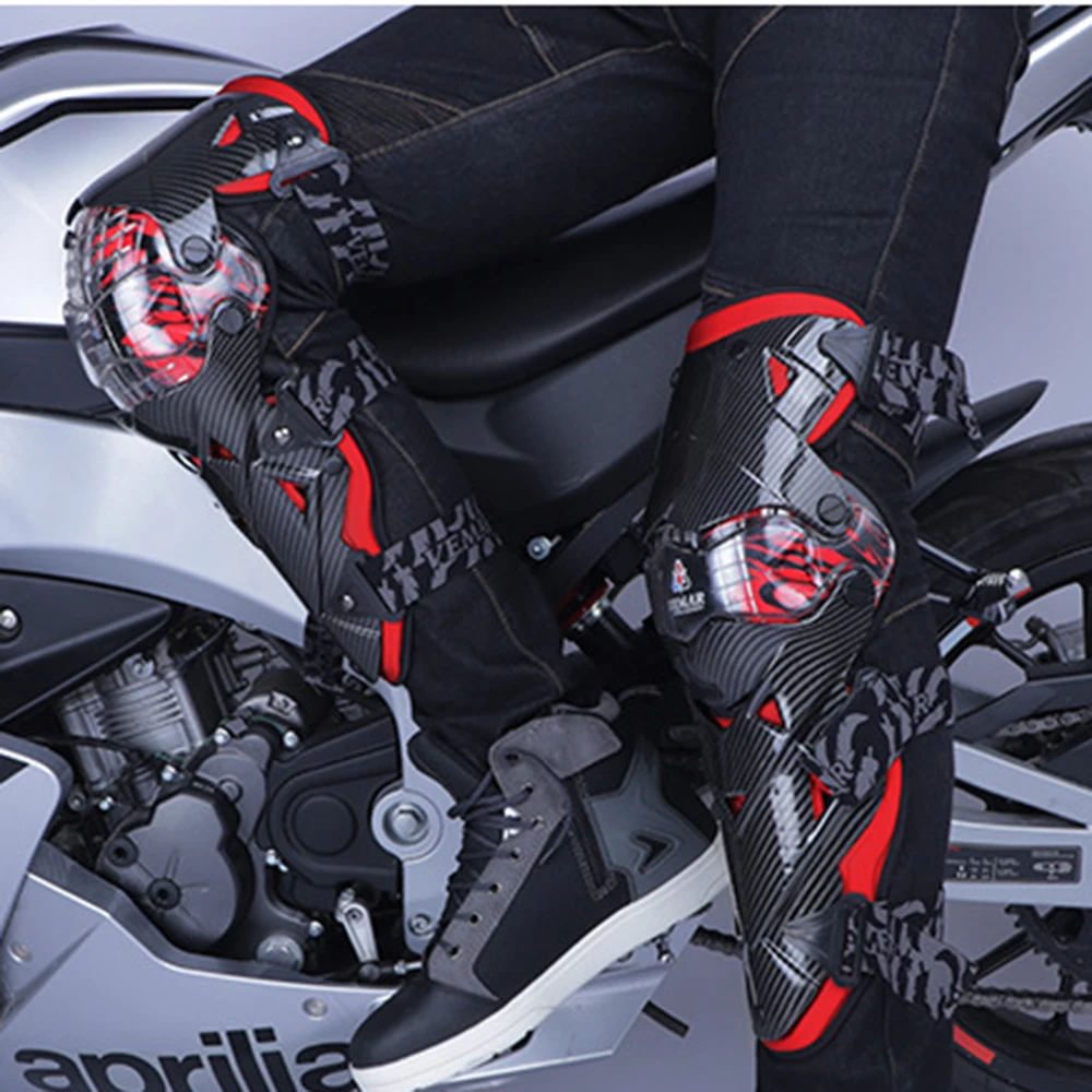 Red Motocross Knee Pads Motorcycle Knee Guard Moto Protection Motocross Equipment Motorcycle Knee Protector Safety Guards