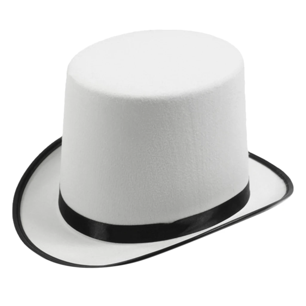 White Magician British Europe Top Tall Hat Men Women Steampunk Party Accessory Retro Fashion Personality President Formal Hat