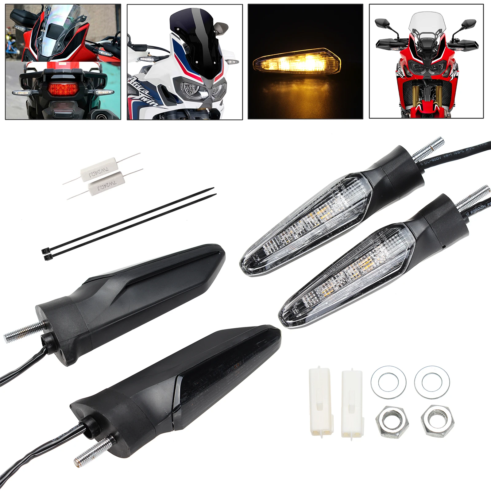 Turn Signal Light Front Rear 7V LED For HONDA CRF1000L AFRICA TWIN  2016 2017 2018 2019 Motorcycle ABS Plastic Clear Smoke