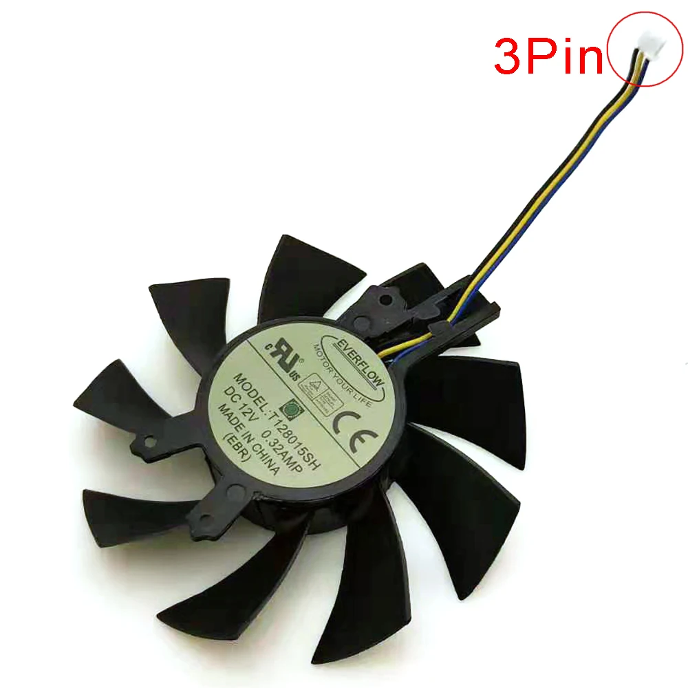 Free Shipping T128015SH 75mm 49*46*17mm 0.32AMP 4Pin For Hasee GM50Ti GTX750Ti GTX950 GTX960 Graphics Video Card VGA Fan