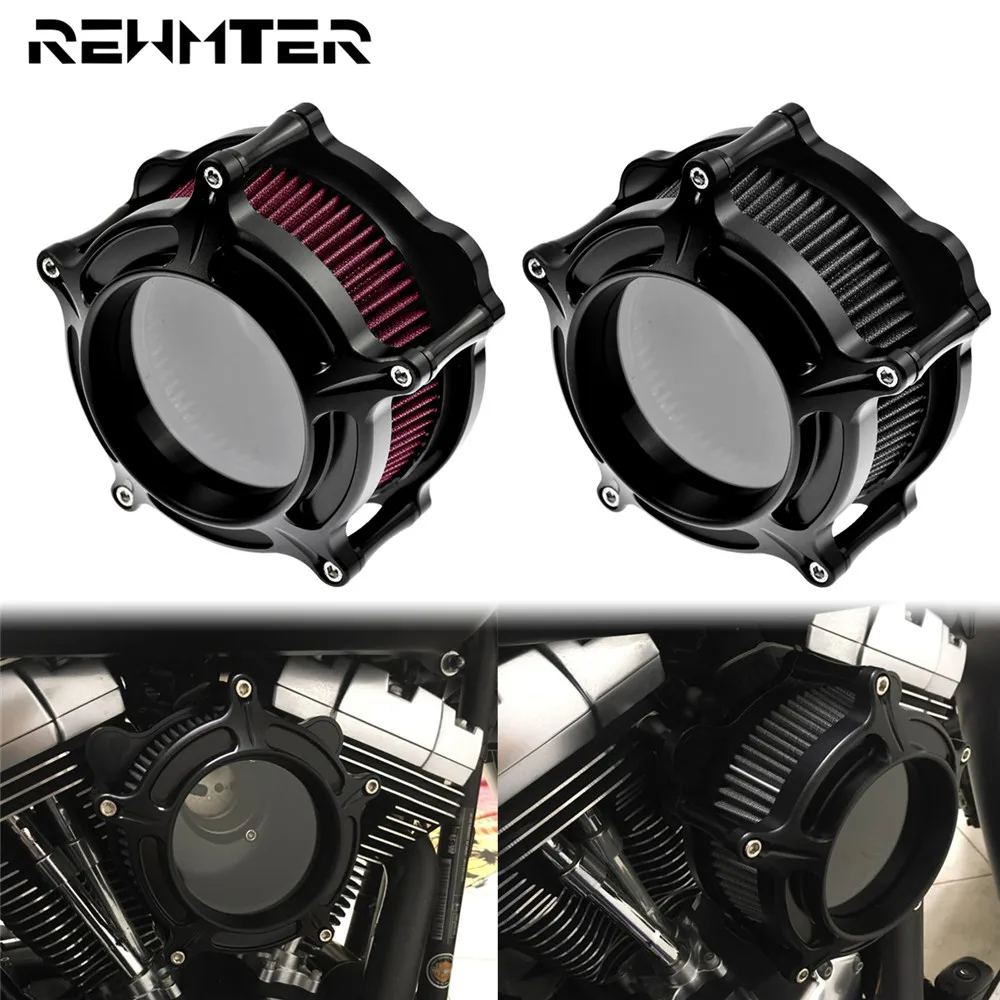 

Motorcycle Cut Air Intake Cleaner Filter Aluminum Air Filter For Harley Softail Dyna Sportster Touring Road Glide King Fatboy