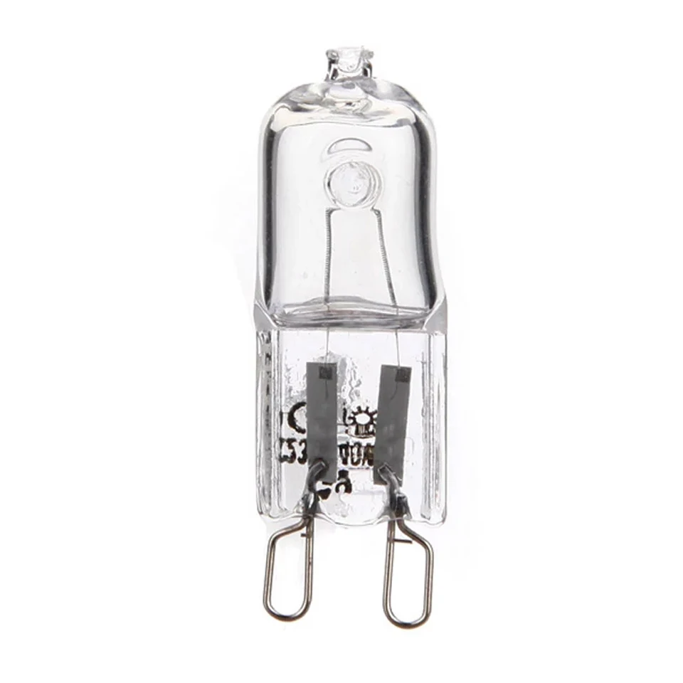 OuXean 10 pcs G9 230V 40W Halogen Bulb Clear Glass G9 High Temperature 2900K Warm Light for Oven Light Refrigerators Ovens