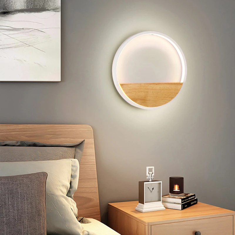 

Personality New Round Wall Lamp Simple and Warm Bedroom Bedside Lamp Indoor Creative Corridor Aisle LED Lamp Living Room Sconce