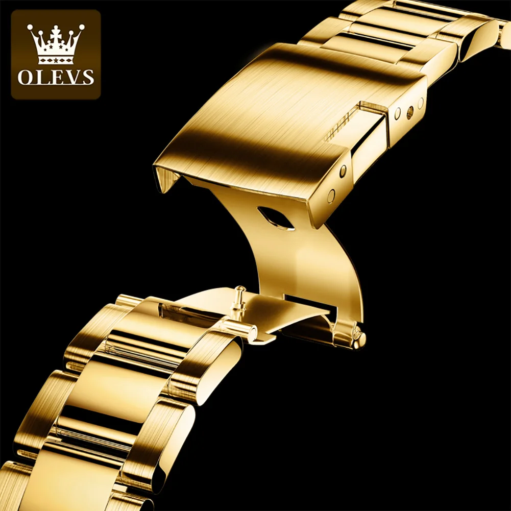 OLEVS Relógio Mecânico Automático Masculino, Cinta de Aço Inoxidável Impermeável