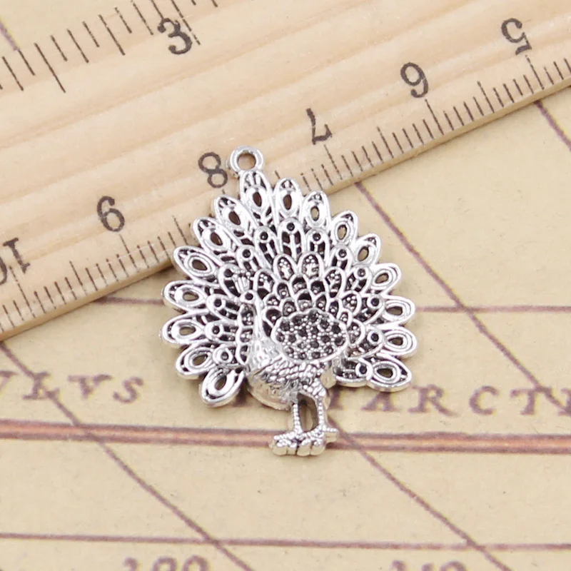 10pcs Charms Bird Peacock Peafowls Maurya 29x23mm Tibetan Silver Color Pendants Antique Jewelry Making DIY Handmade Craft