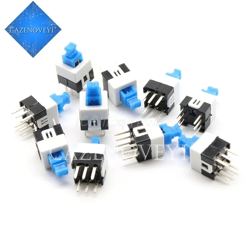 20pcs/lot 7X7mm 7*7mm 7*7 6Pin Push Tactile Switch Self lock /Off button Latching switch Wholesale Electronic In Stock