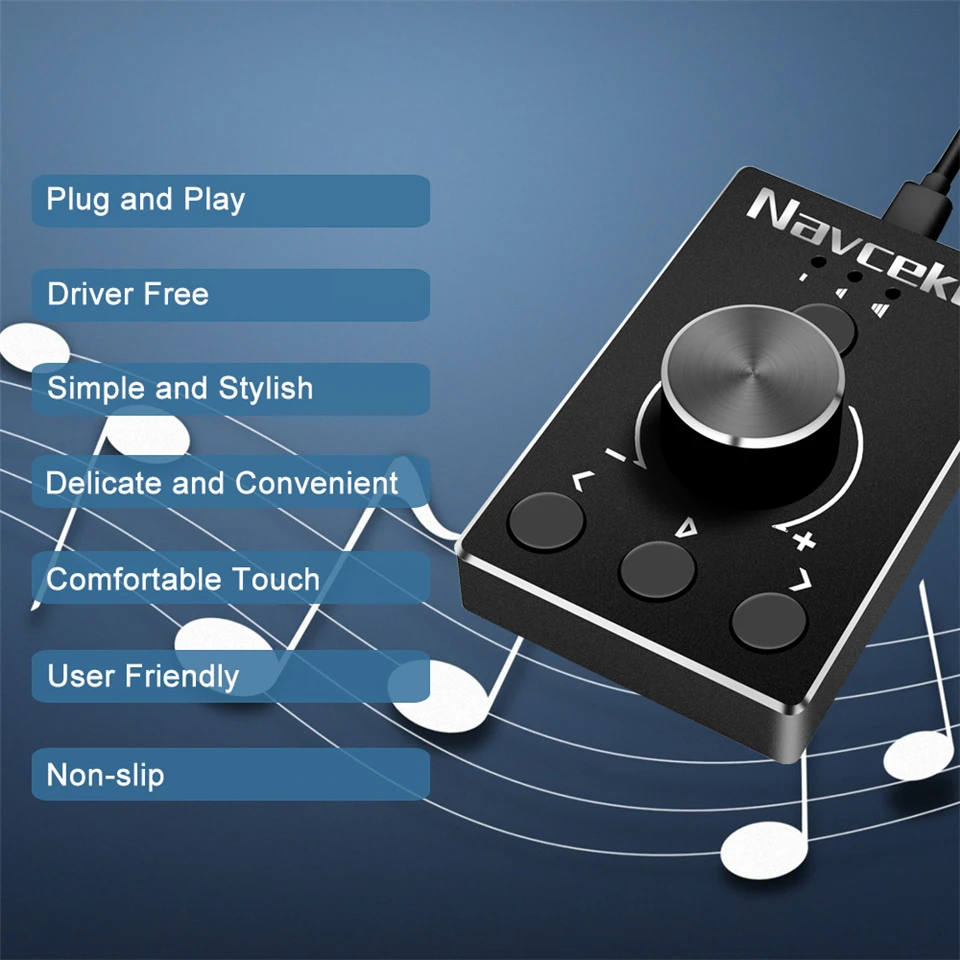 Controlador de volumen Multimedia para Pc, altavoz de ordenador, perilla con función de silencio con un clic y 3 modos de Control de volumen