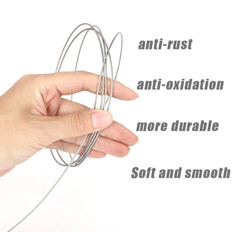0.5mm-4mm, cavo in acciaio inossidabile 10-100m, cavo metallico, lenza morbida da pesca, imbracatura antiruggine di sollevamento