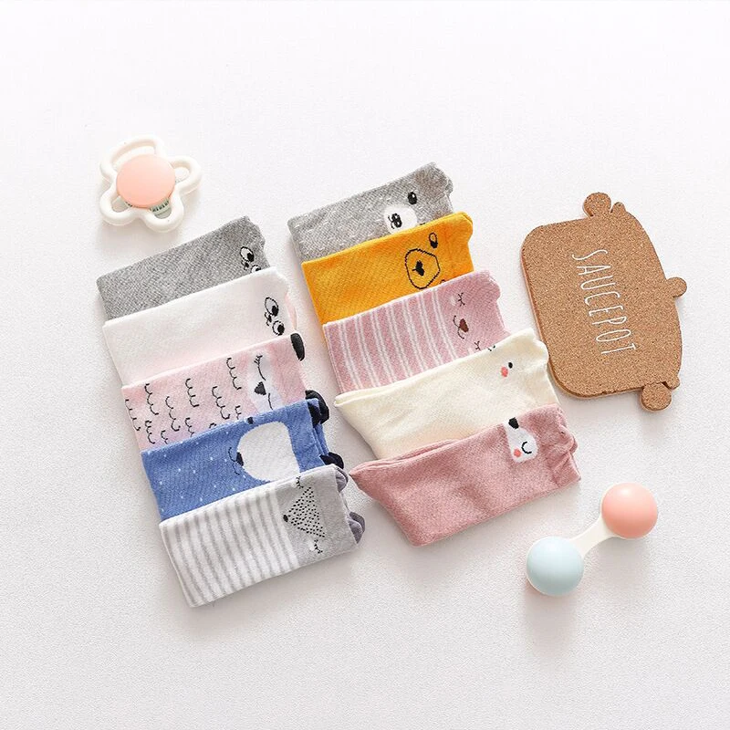 Baby Socks Anti slip Knee Girl Boy Toddler Socks Animal infant Soft Cotton Sock Cartoon Bear Kids Knee High Sock